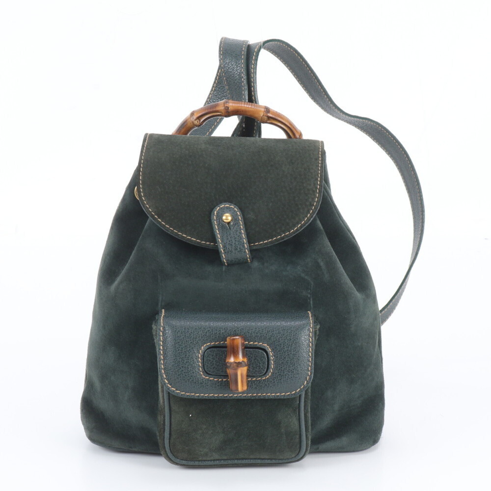 Gucci Bamboo 003 58 0030 Leather 2-Way Backpack Shoulder Bag for Women